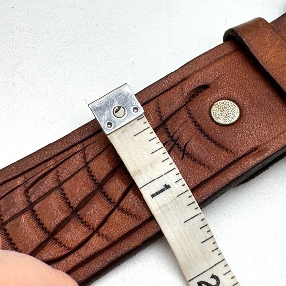 HAND TOOLED BROWN LEATHER MENS BELT FASHION WORK CASUAL OFFICE WEAR MEN BELTS me - Picture 11 of 12